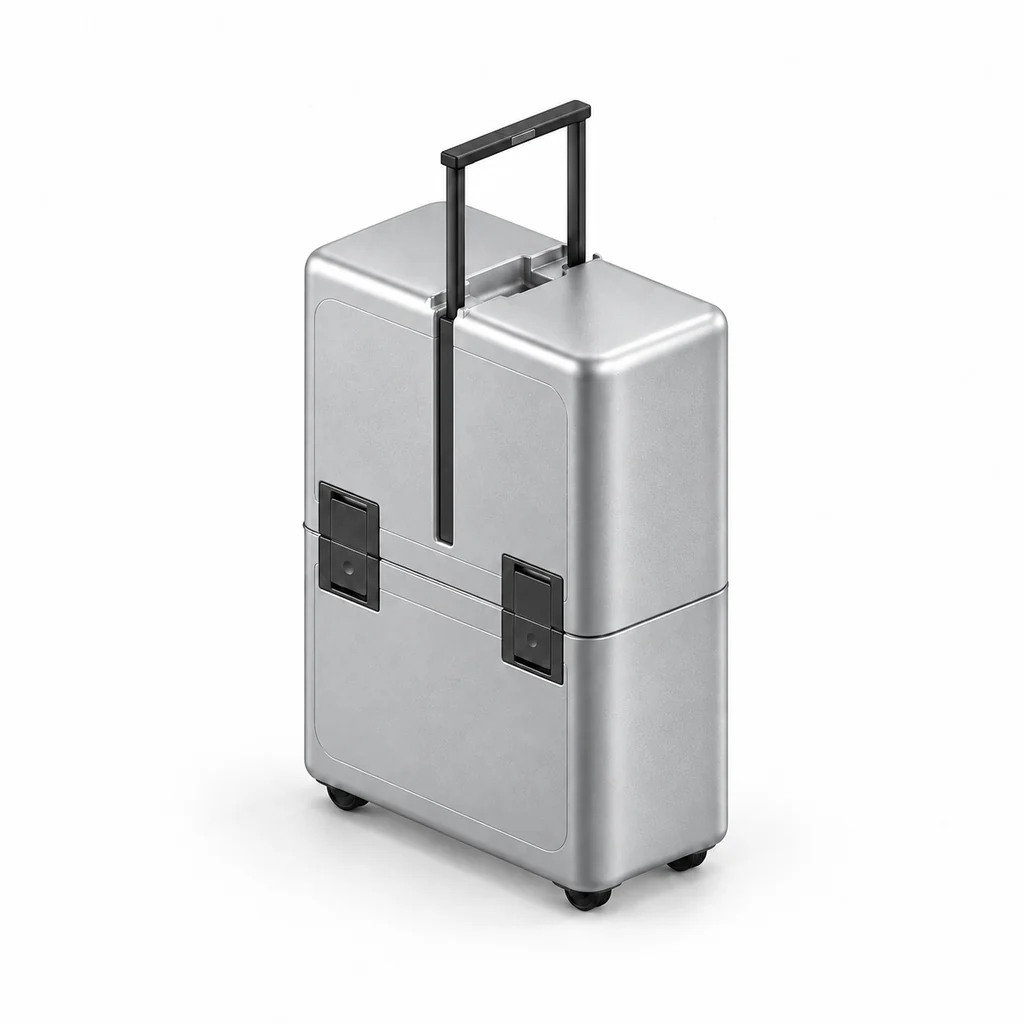 Silver Uprijt carry-on suitcase finish