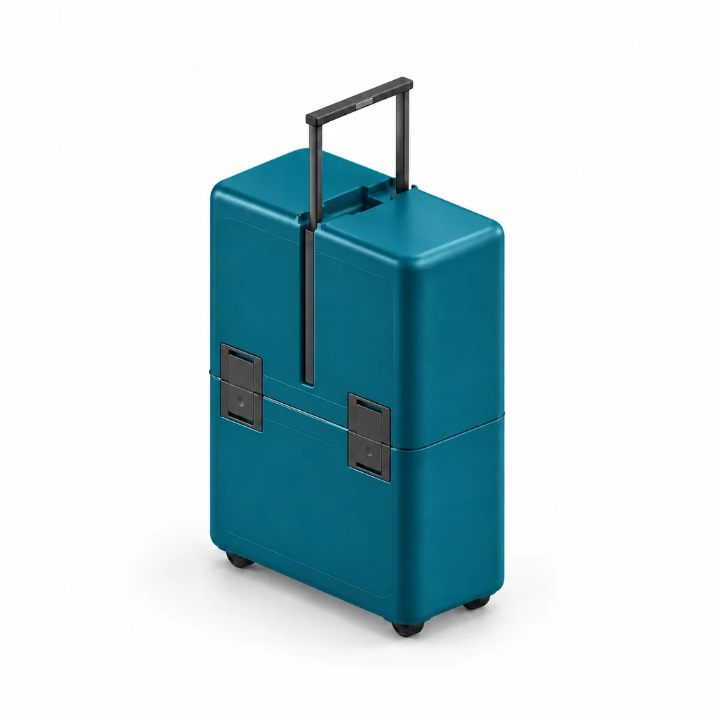Teal Uprijt carry-on suitcase finish