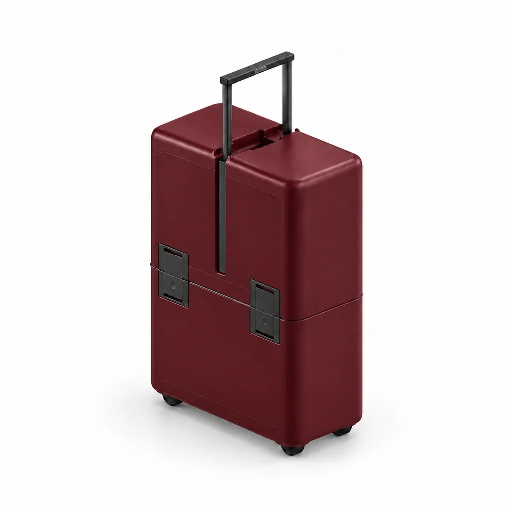 Burgundy Uprijt carry-on suitcase finish